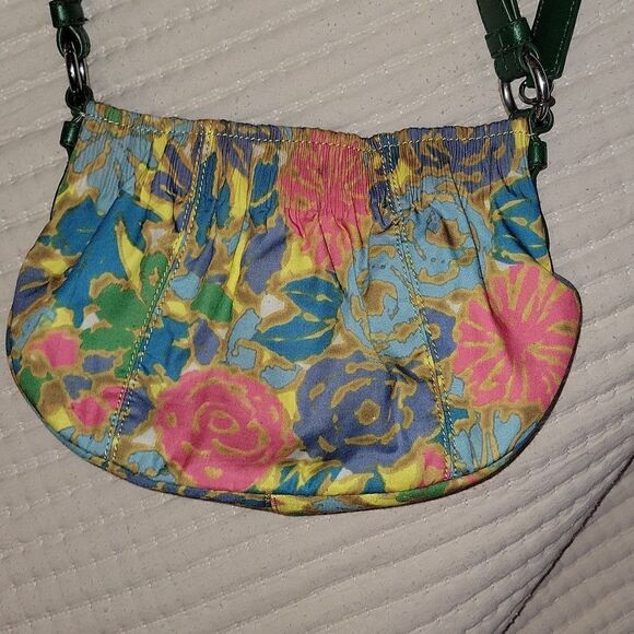 Nine West Boho Cloth Purse Leather Strap Handbag - Picture 4 of 13